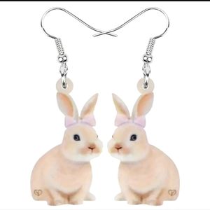🔥Last pair🔥 CUTE Acrylic Bunny Earrings Easter Earrings 🐰🐣